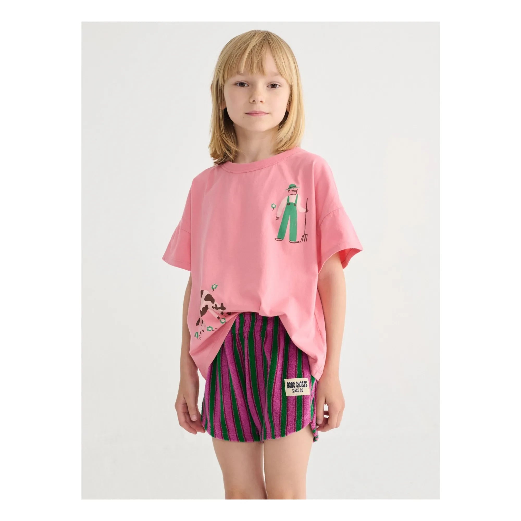 Bobo Choses - Striped Towel Shorts | Green