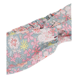 Petit Bateau - Organic Cotton Poplin Floral Headband | Gray Blue