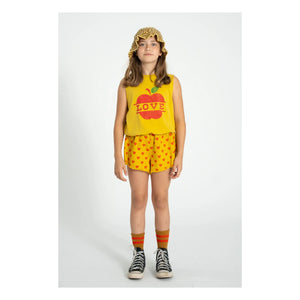 Piupiuchick - Effect Shorts Twill Hearts | Mustard