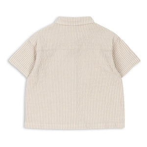 Konges Sløjd - Elliot Striped Seersucker Organic Cotton Shirt | Beige