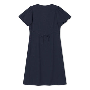 Matona - Mi-Long Organic Cotton Dress | Navy