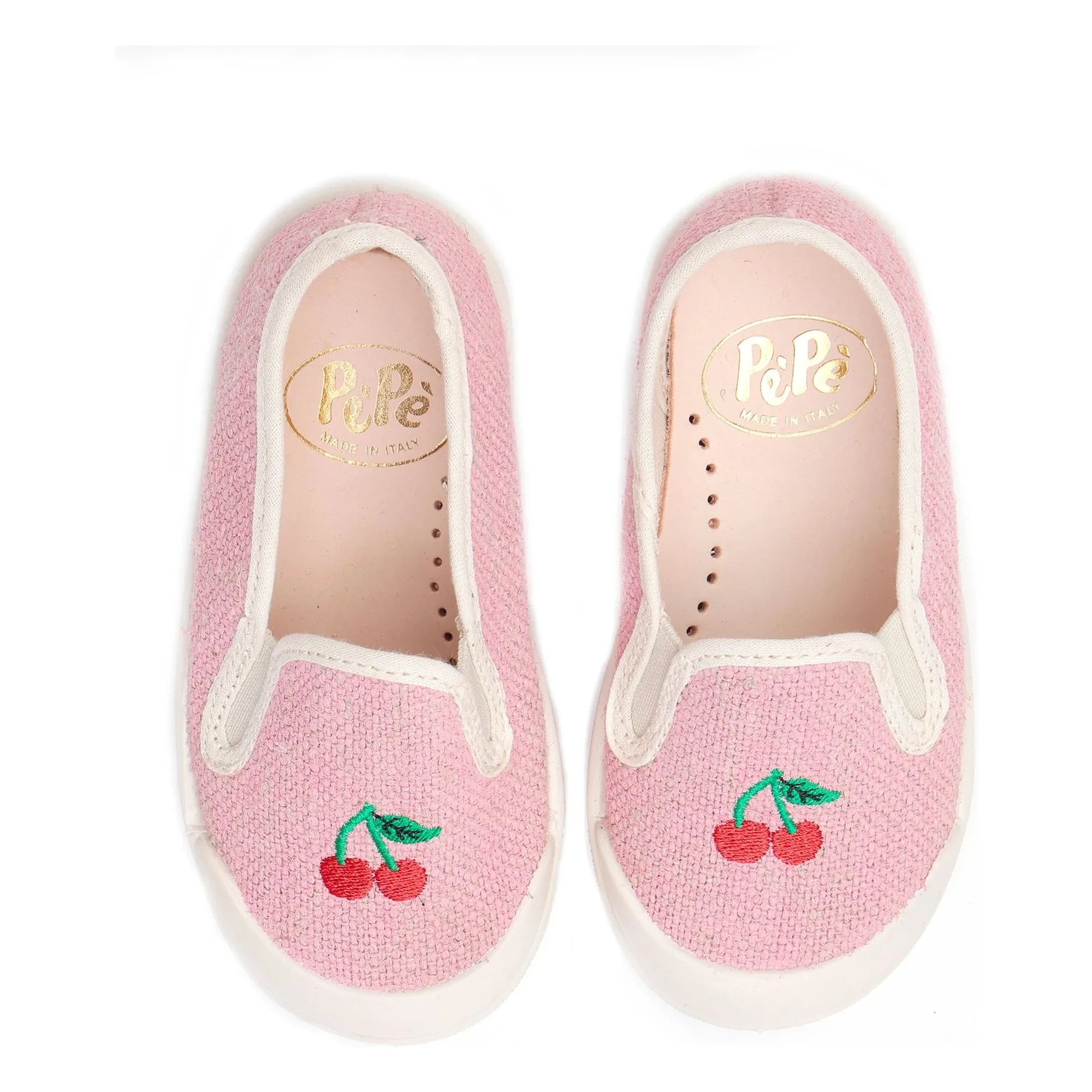 Pèpè - Pembe Tişütler Üzerine Kiraz Nakışlı Slip-On