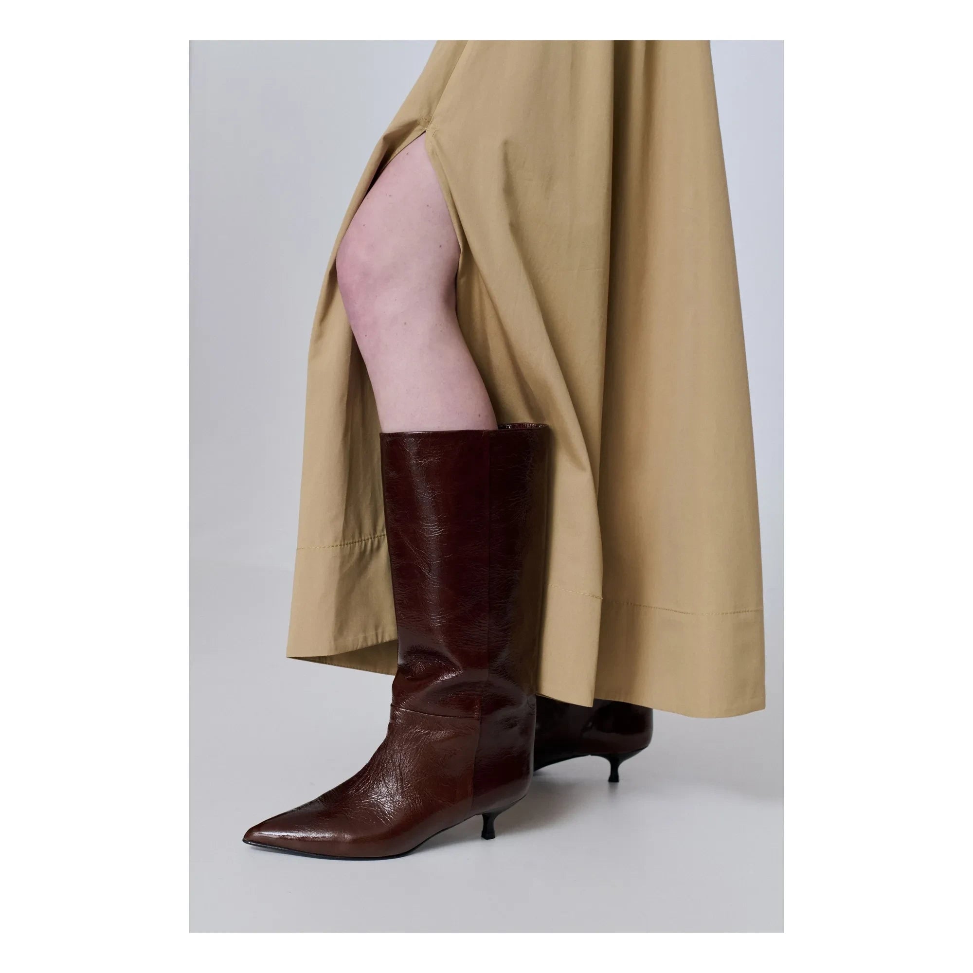 Augusta - Sydney Patent Boots | Chocolate