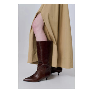 Augusta - Sydney Patent Boots | Chocolate