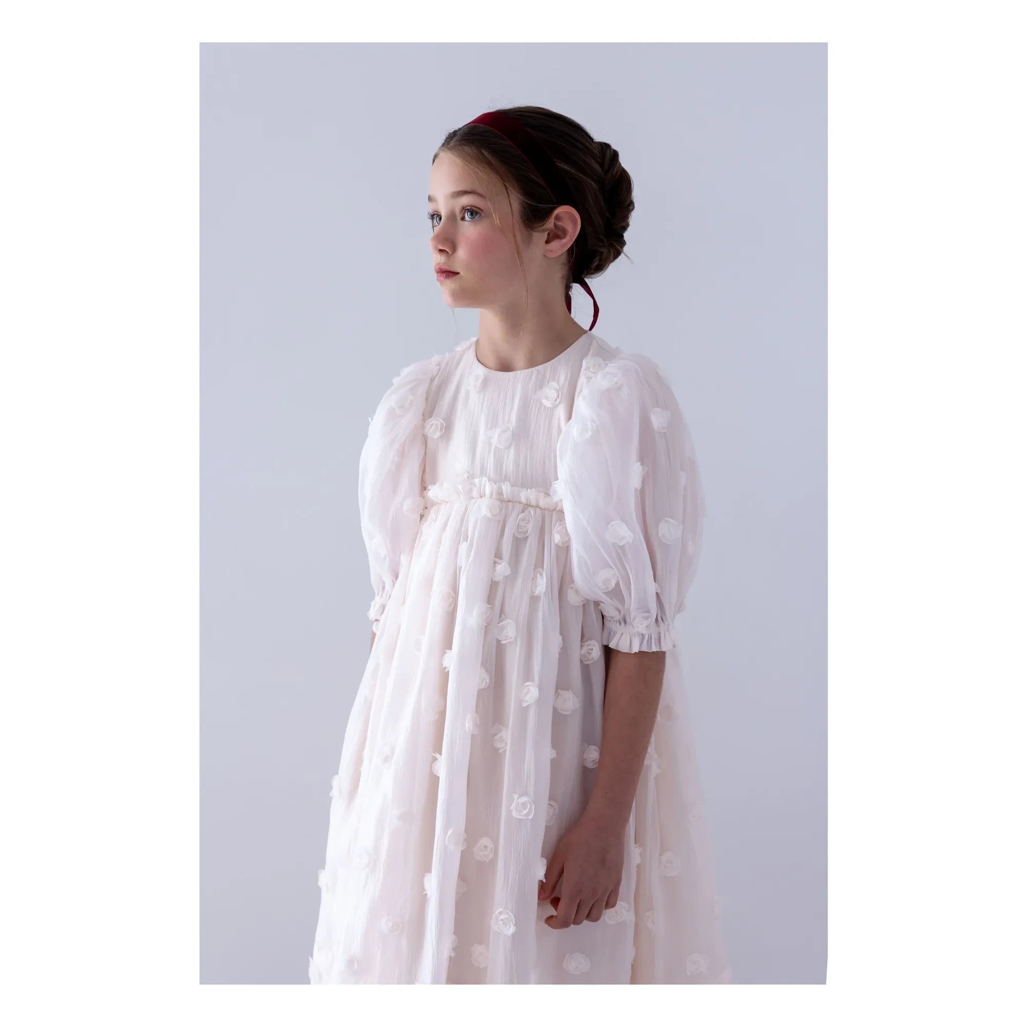petite Amalie - Roses Organze Elbise | Lychee Pembe