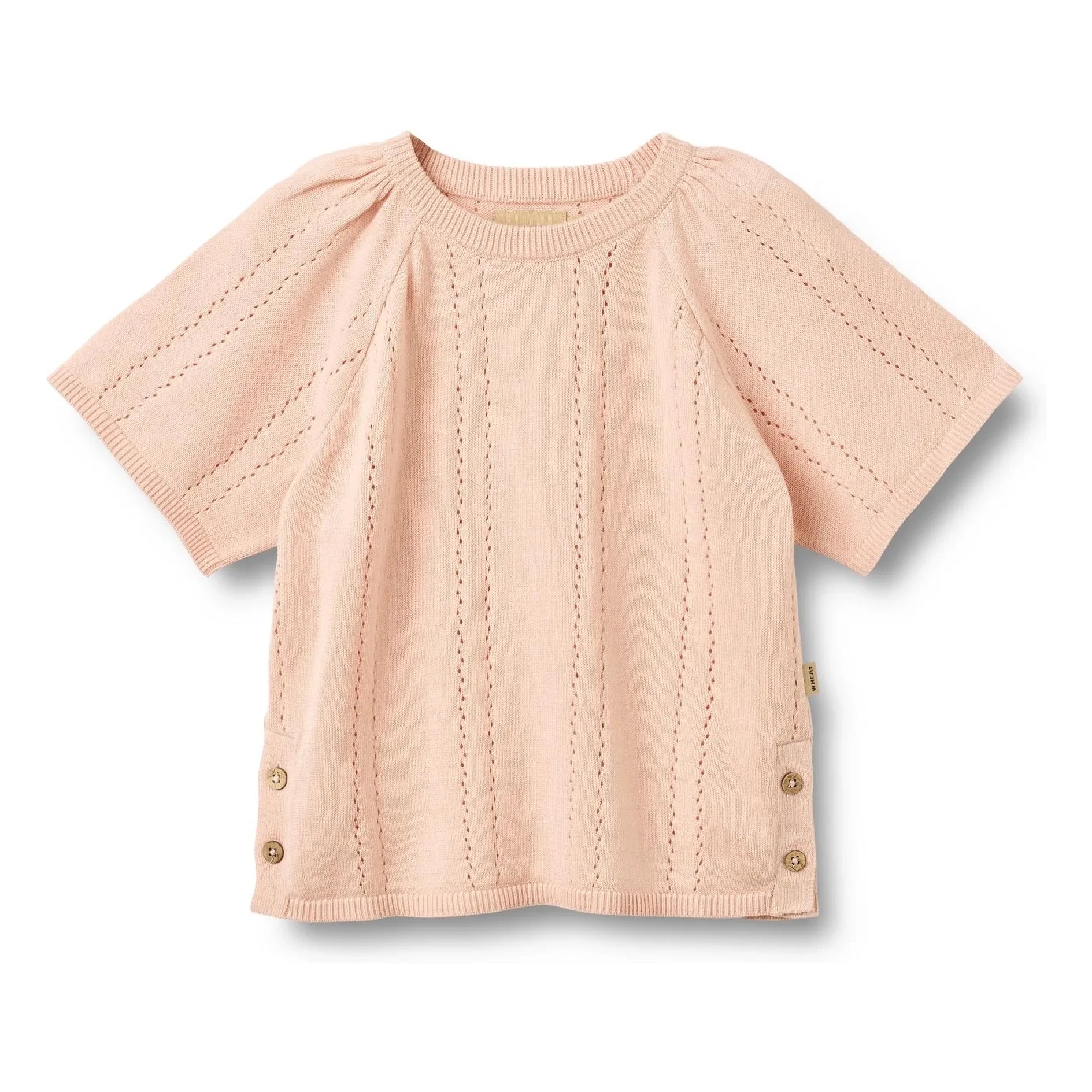 Wheat - Vilna Organic Cotton Short Sleeve Sweater | Light Pink