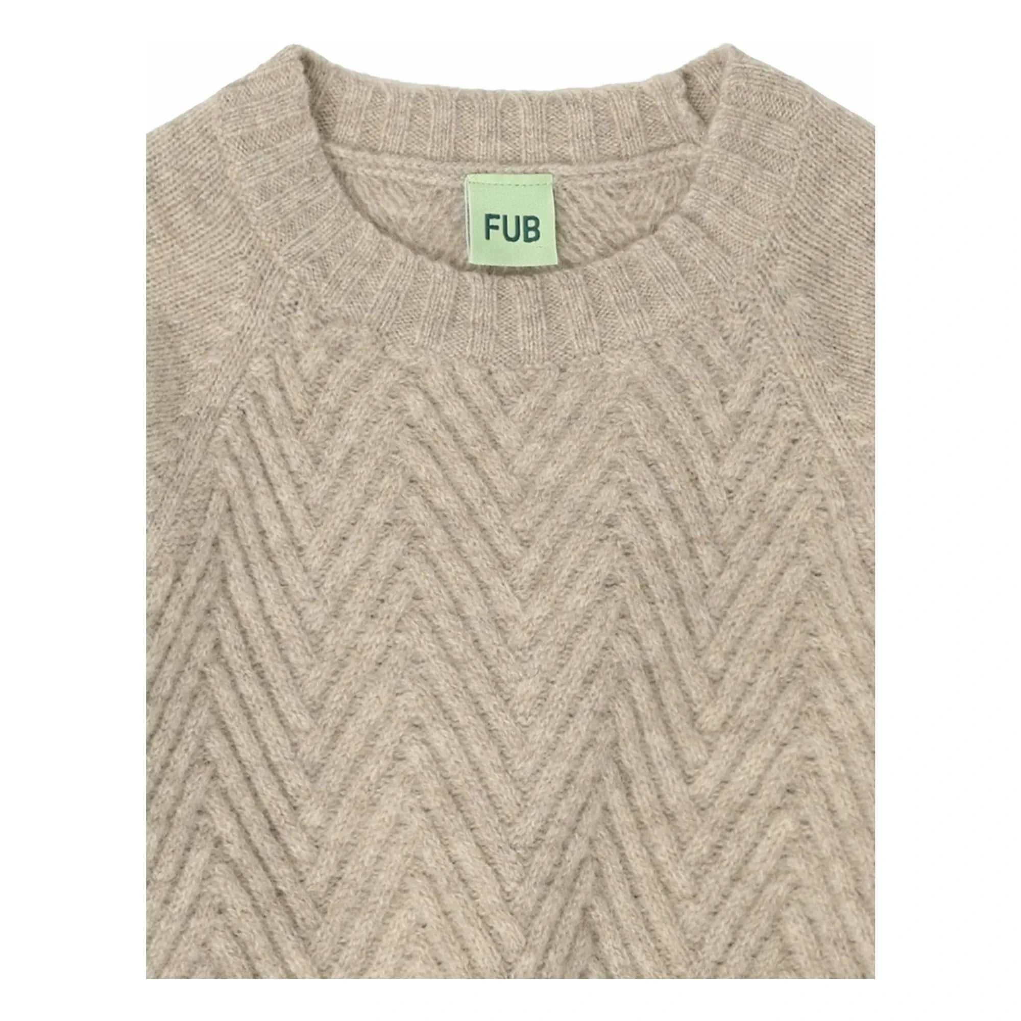 FUB - Düz lambswool kazak | Heather bej
