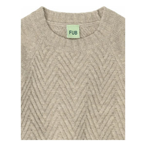FUB - Düz lambswool kazak | Heather bej
