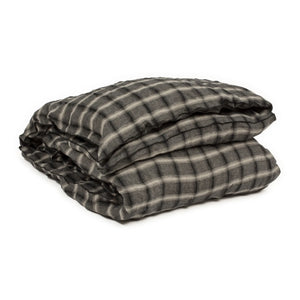 Le Monde Sauvage - Highland Washed Linen Duvet Cover | Dark Gray