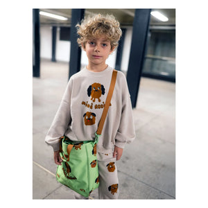 Mini Rodini - Doggies organik pamuk sweatshirt | Heather gri