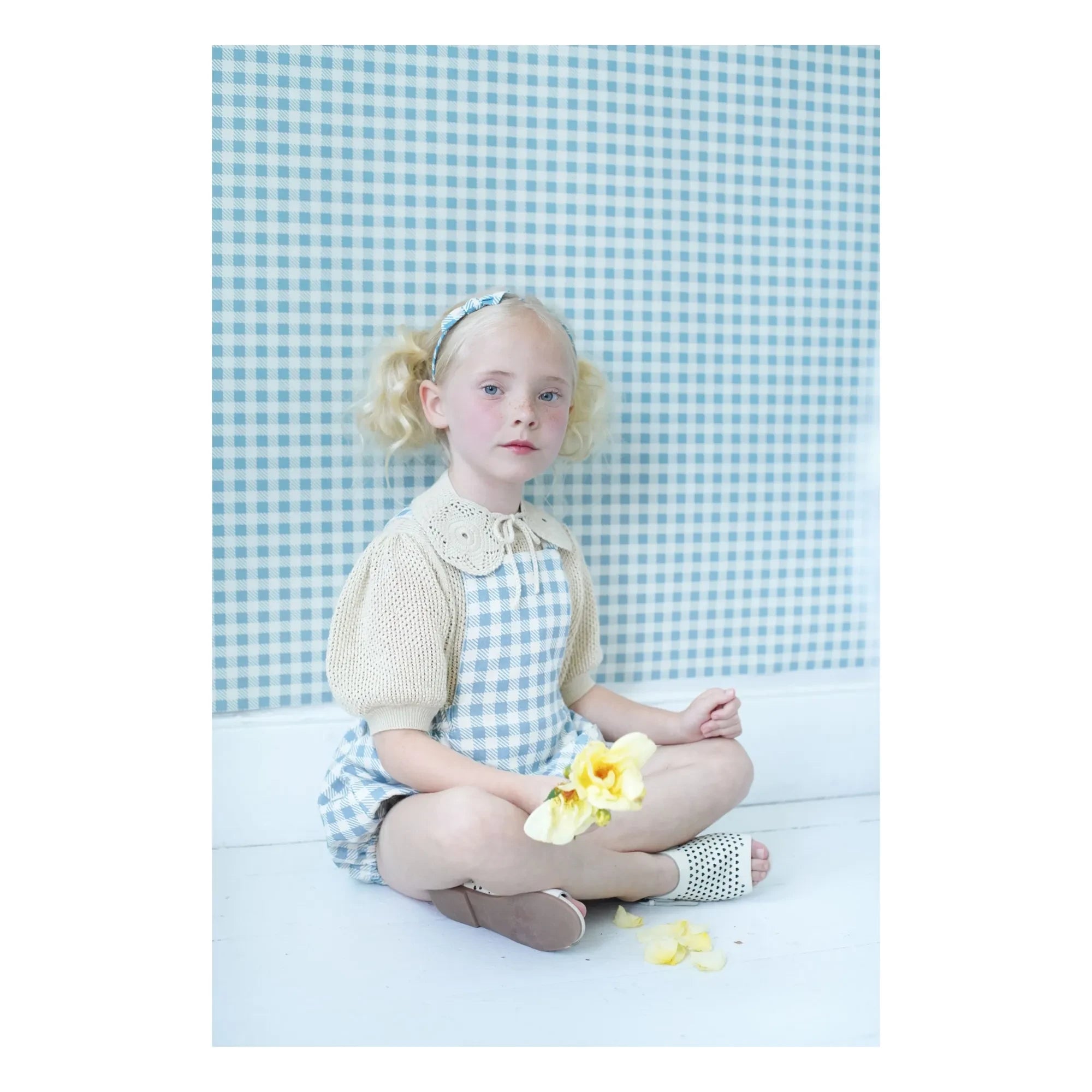 Soor Ploom - Oona Vichy Organic Cotton Romper | Off White
