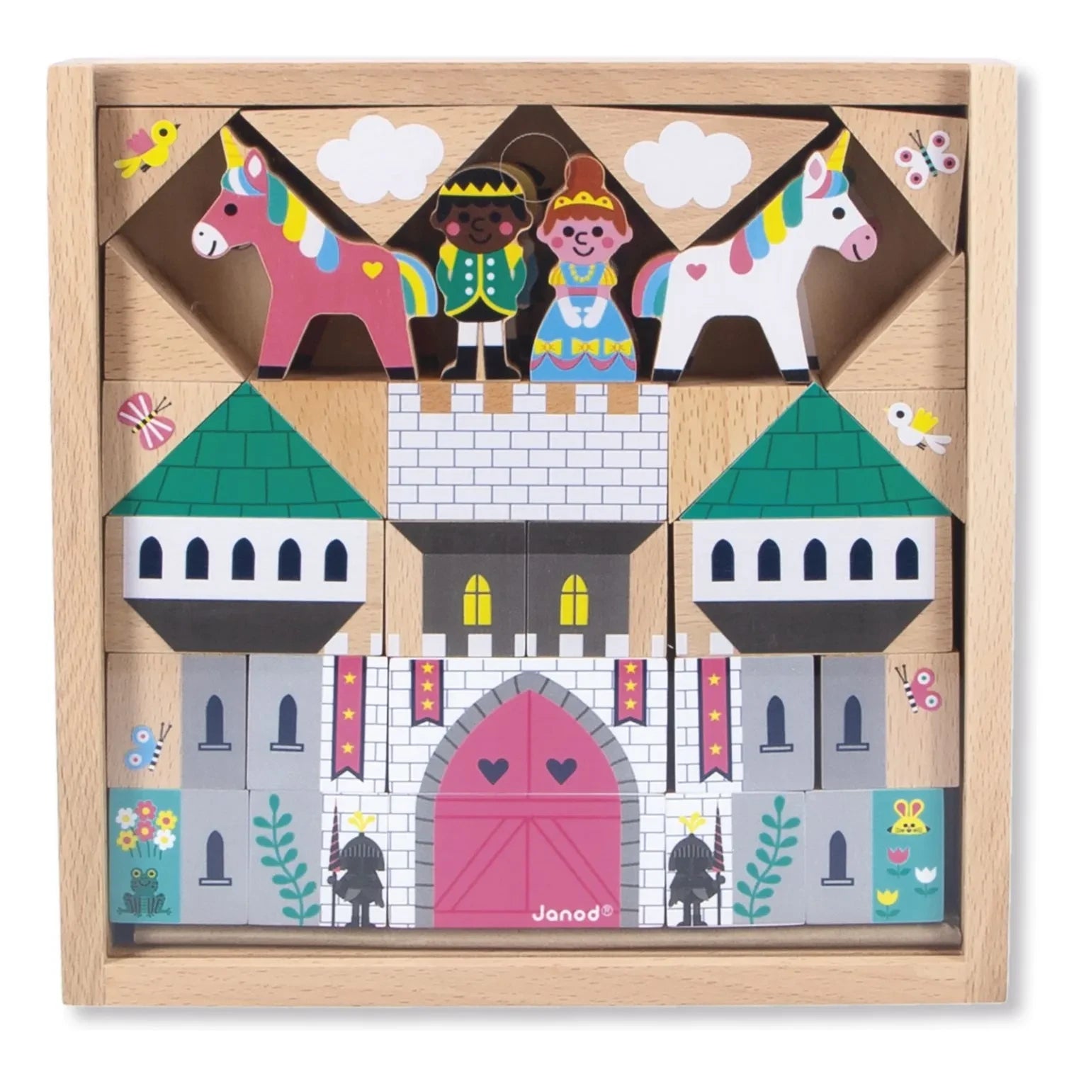 Janod - Enchanted Kingdom Wooden Block Set - Cross Roads
