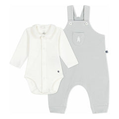Petit Bateau - Organic Cotton Teddy Romper and Body Set | Gray