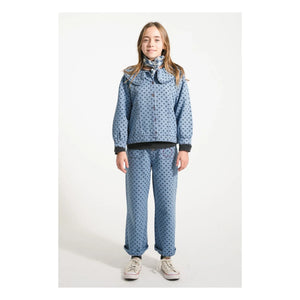 Piupiuchick - Jean jacket with heart Claudine collar | Light Blue