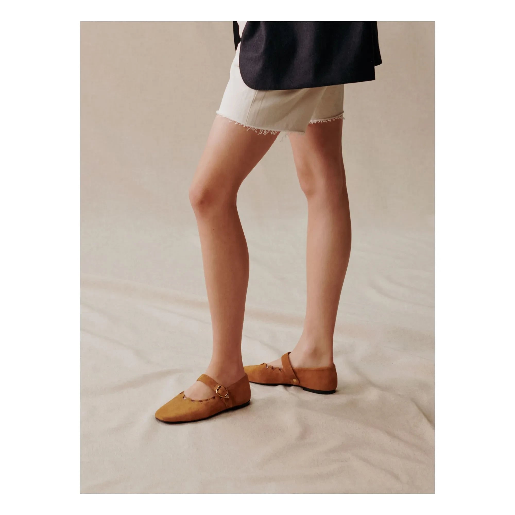 Socque Paris - Ginger Leather Ballet Flats | Camel