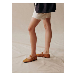 Socque Paris - Ginger Leather Ballet Flats | Camel