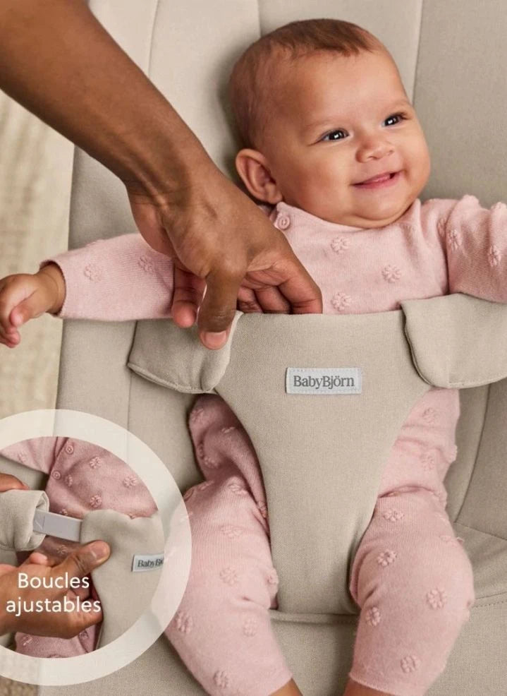 BabyBjörn - Begin Bouncer - Soft Brushed Woven Fabric, Sand Grey | Sand grey
