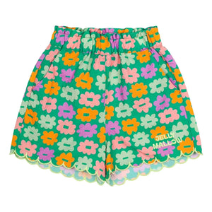 Jelly Mallow - Green Floral Seersucker Shorts