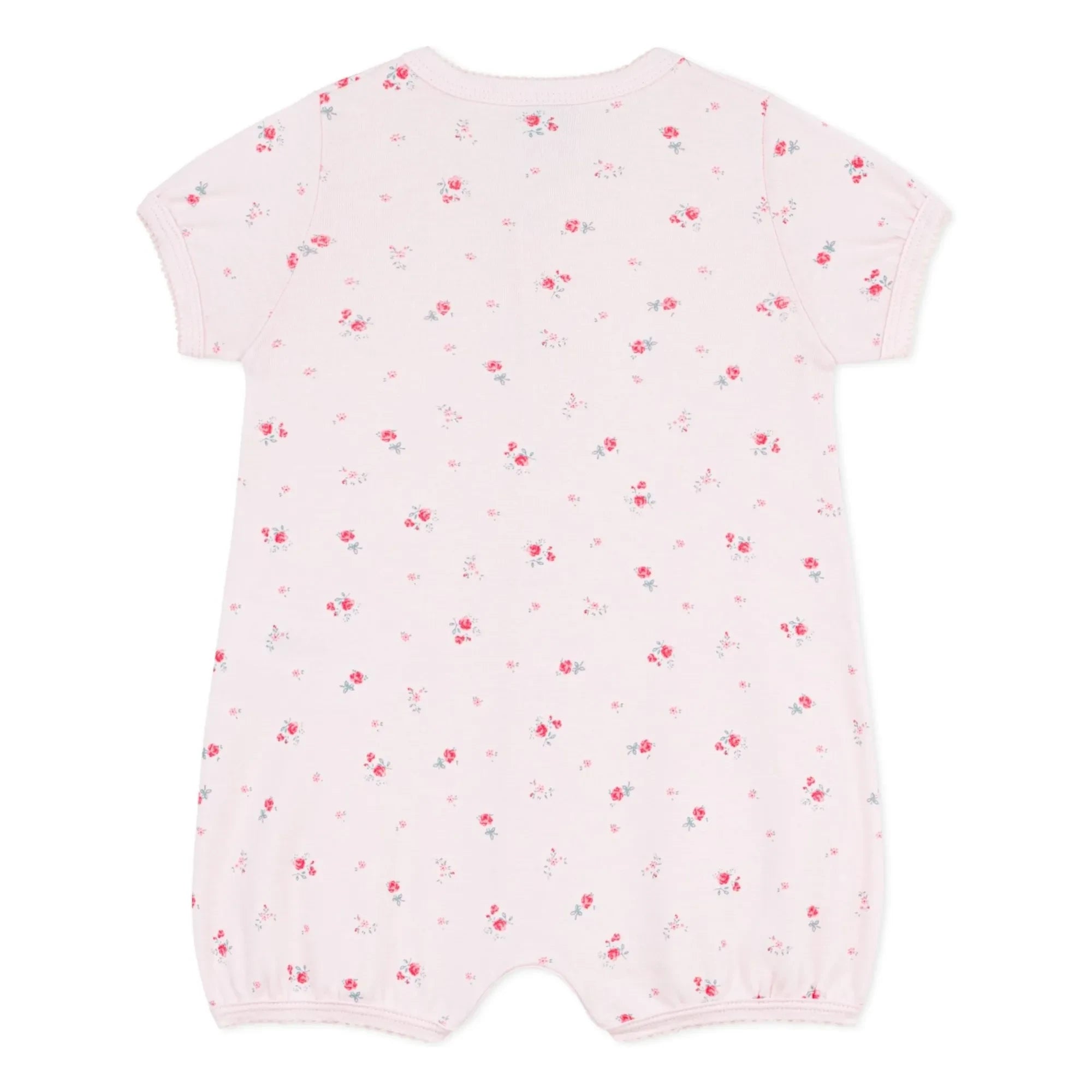 Petit Bateau - Floral Patterned Romper Pajamas | Pink