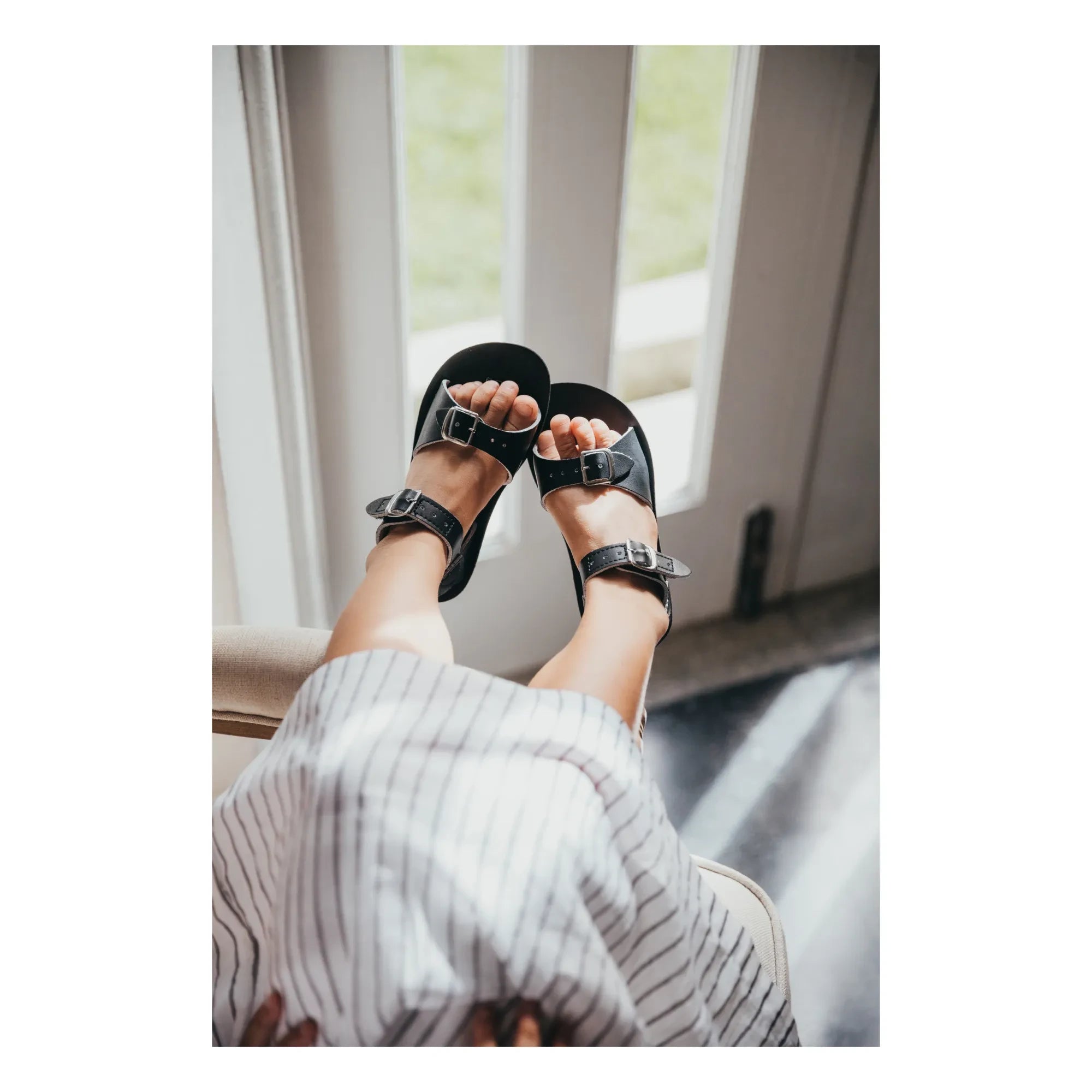 Salt-Water - Surfer Waterproof Leather Sandals | Black