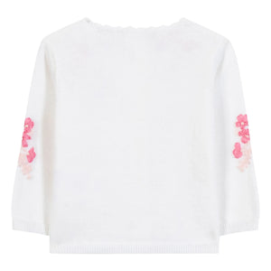 Tartine et Chocolat - Floral Embroidered Cardigan | White