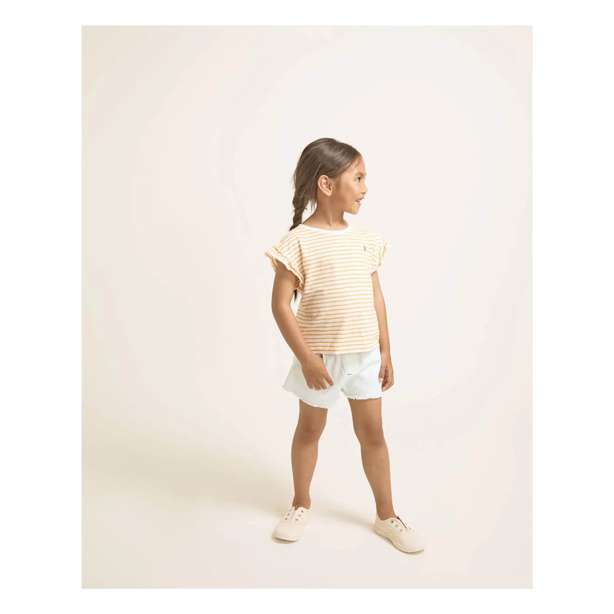 Owl - Fringed Denim Lyocell Shorts | Aqua