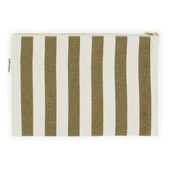 Rose in April - Lili Striped Portfolio Bag | Olive Green
