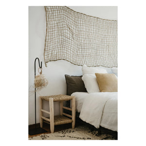 Cosydar - Palm Leaf and Raw Wood Nightstand