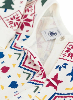 Petit Bateau - Sleep Well Noel Pijamaları Organik Pamuk | Ecru