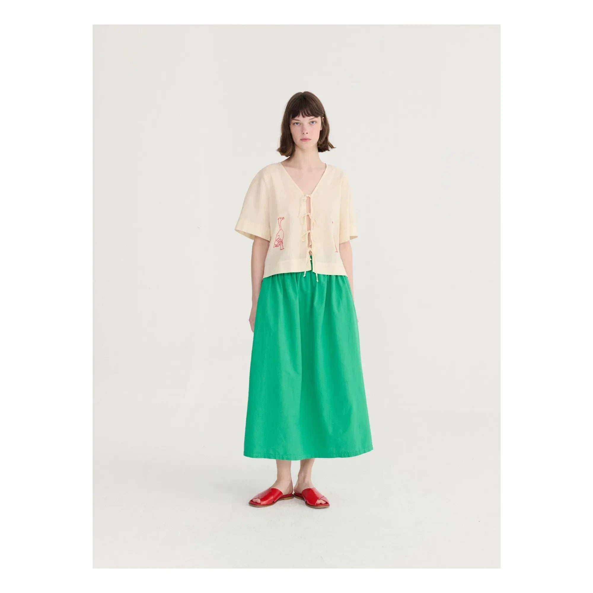 Bobo Choses - Organic cotton embroidered blouse | Cream