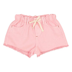 Búho - Fringed Denim Lyocell Shorts | Soft Pink