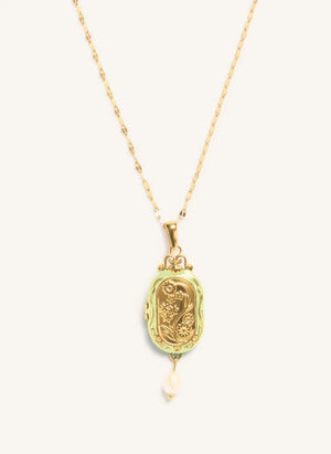 Palas - "Le Secret" Long Necklace | Faded Green
