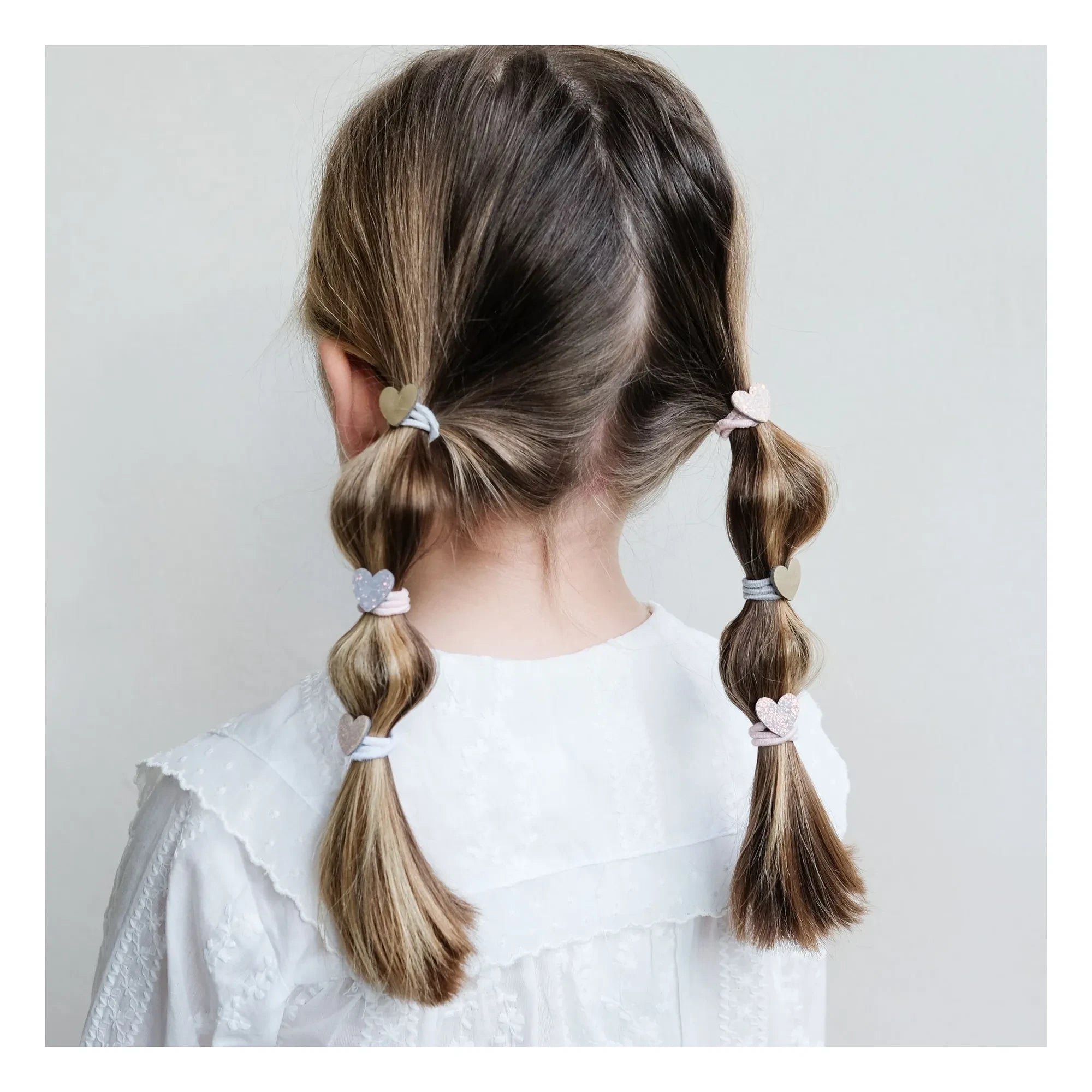 Mimi & Lula - Set of 8 Small Heart Glitter Hair Clips | Pink