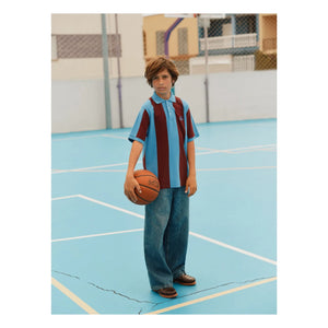 Molo - Reyo Striped Organic Cotton Polo T-Shirt | Blue