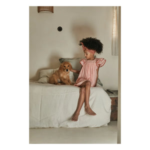Emile et Ida - Dusty Pink Voile Ruffled Dress