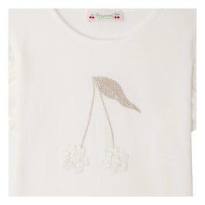 Bonpoint - Emila T-Shirt Volanlı Organik pamuk | Beyaz