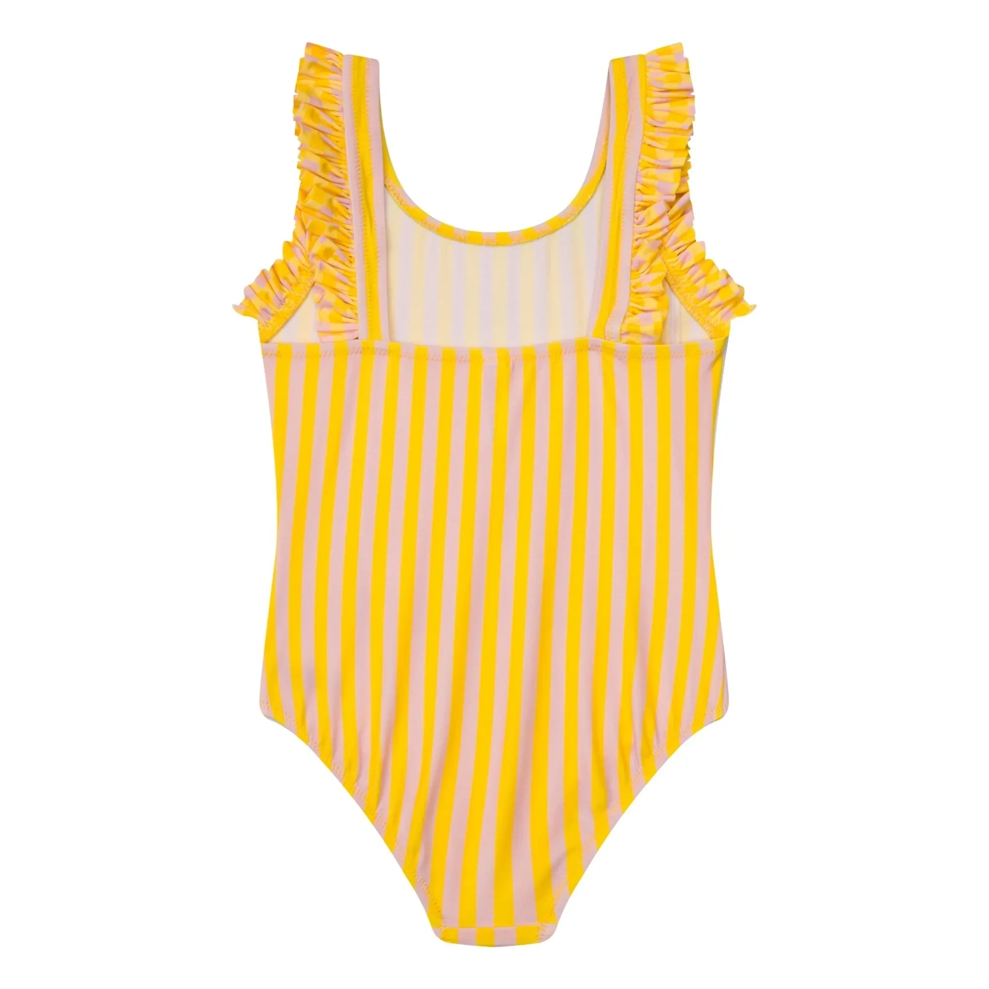 Jera Mini - Striped Ruffle Swimsuit | Yellow