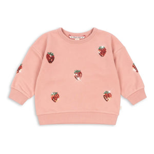 Konges Sløjd - Paillette Strawberry Lou Sweatshirt Organic Cotton | Pink