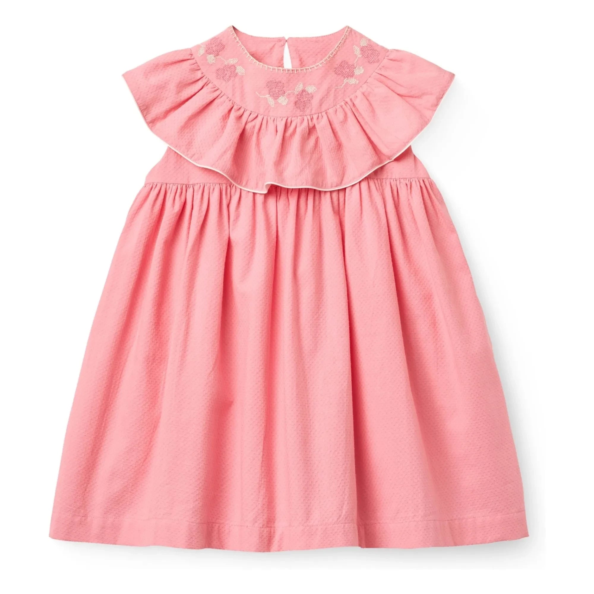 Copenhagen Colors - Organic Cotton Embroidered Collar Dress | Soft Pink