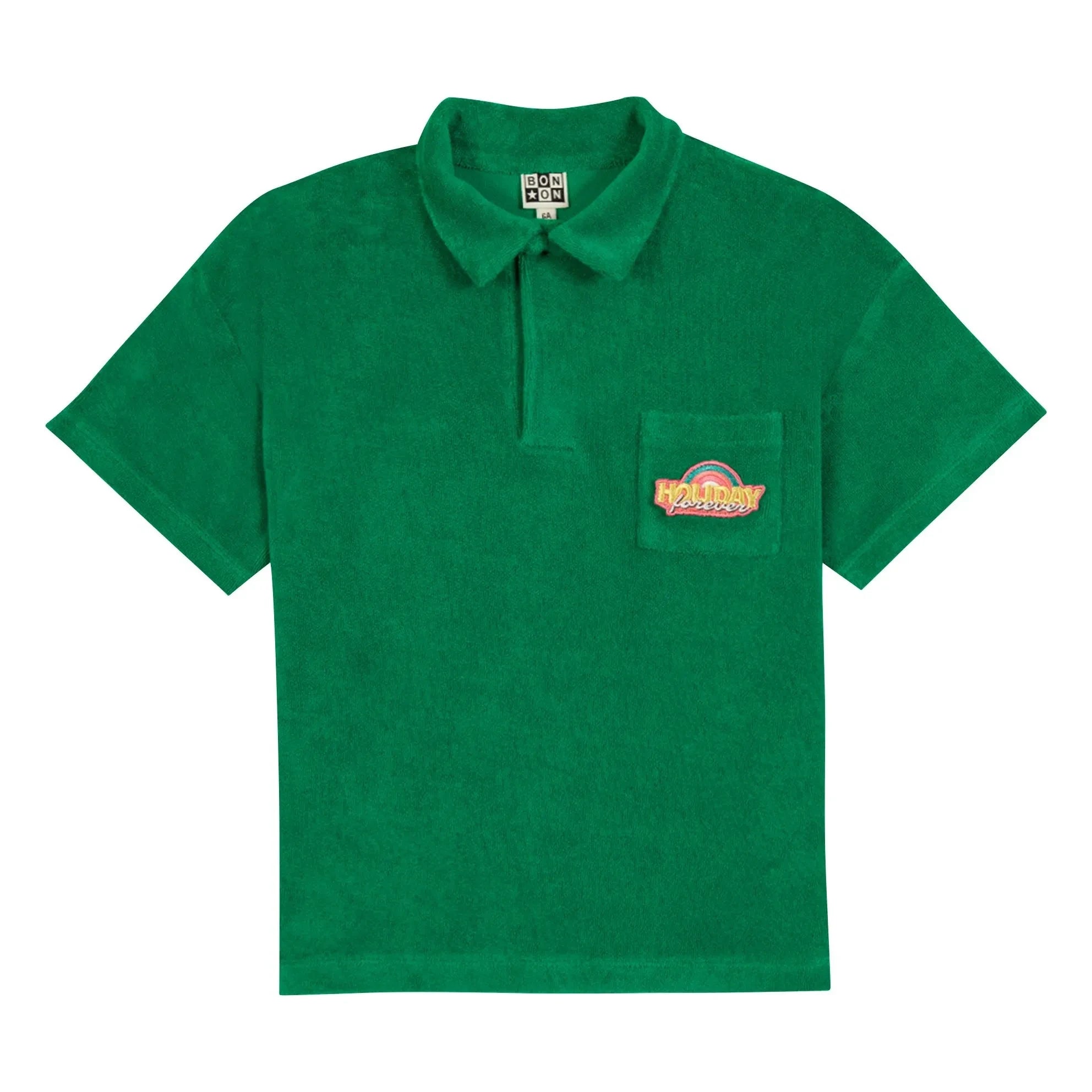 Bonton - Livio apple terry polo shirt | Emerald green