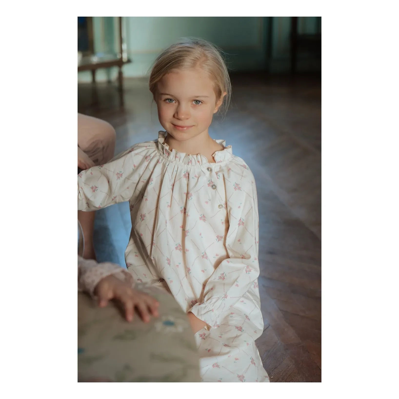 Risu Risu - Harmonie Fleurie Organik Pamuklu Gecelik | Ecru