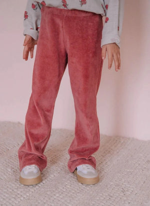 Studio Bohème - Charly Organic Cotton Velvet Leggings | Raspberry Red