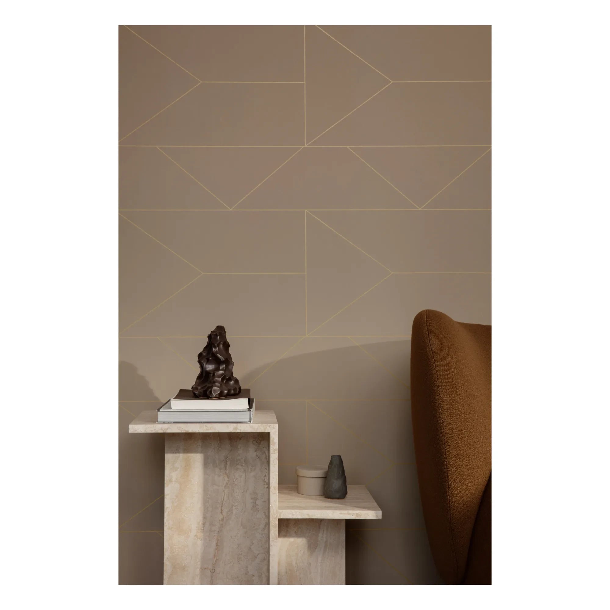 Ferm Living - Distinctive Travertine Side Table | Beige