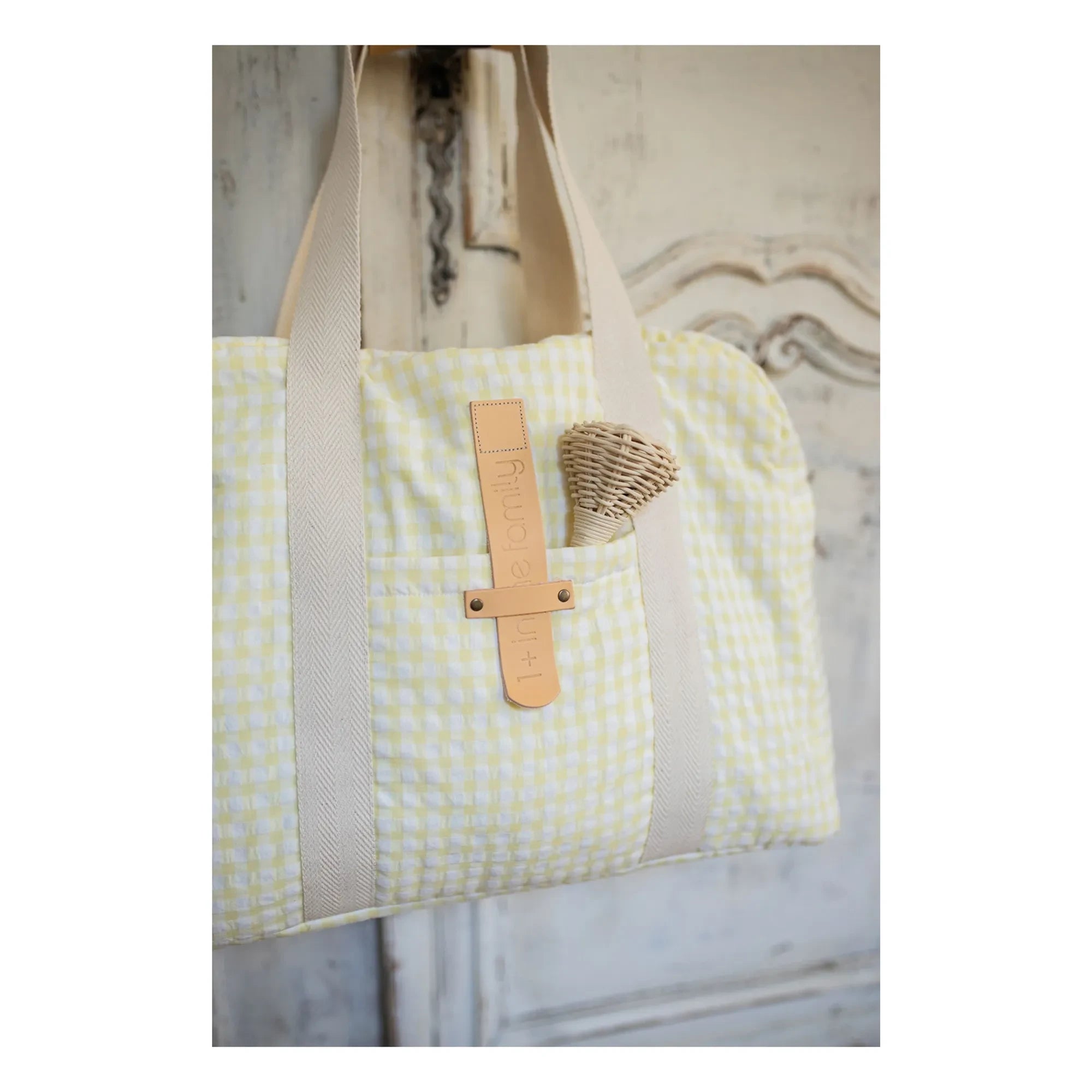 1+ in the family - Vichy Maternity Bag | Pale Yellow