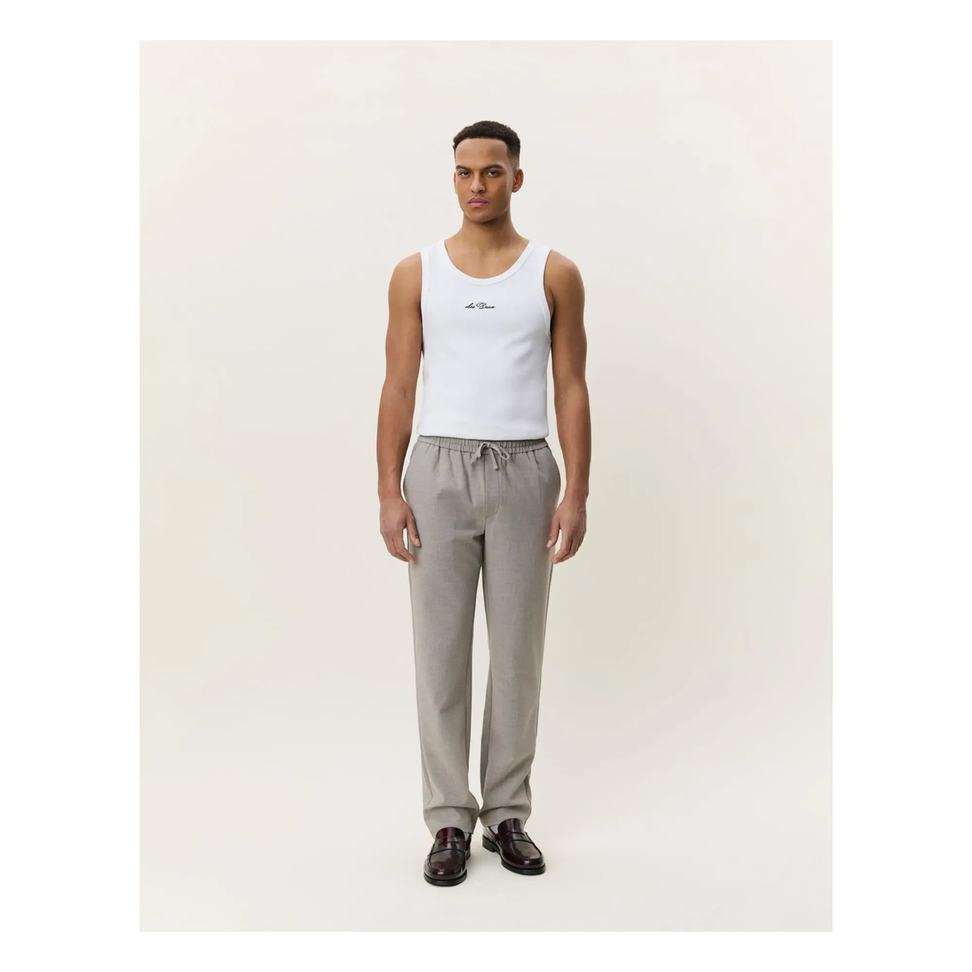 Les Deux - Mini Checked Pants | Dark Beige