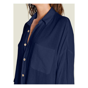 Maison Saint Julien - Mykonos Cotton Gaze Dress | Navy Blue