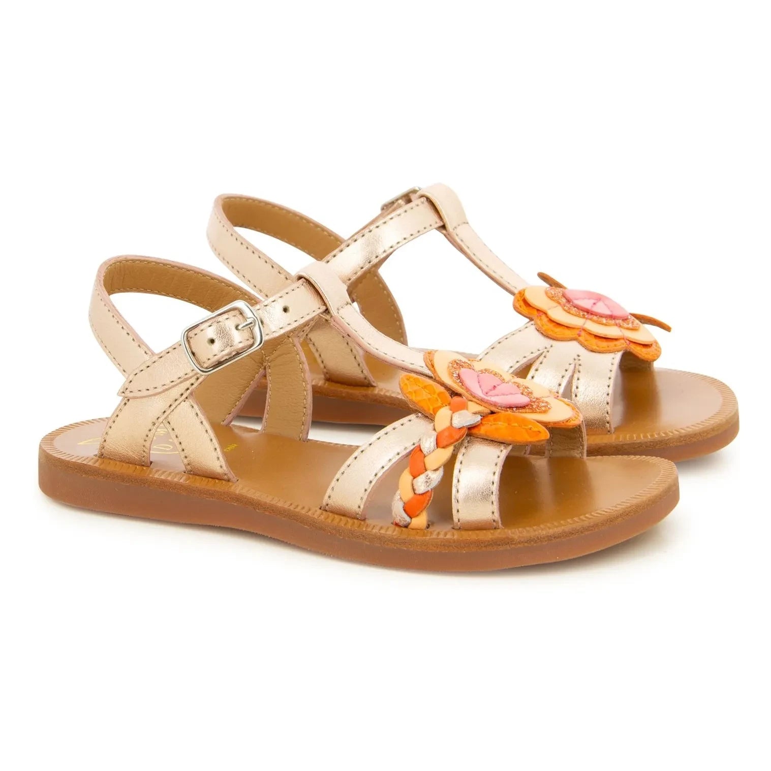 Pom d'Api - Plagette Alto Sandaletler | Pembe Altın
