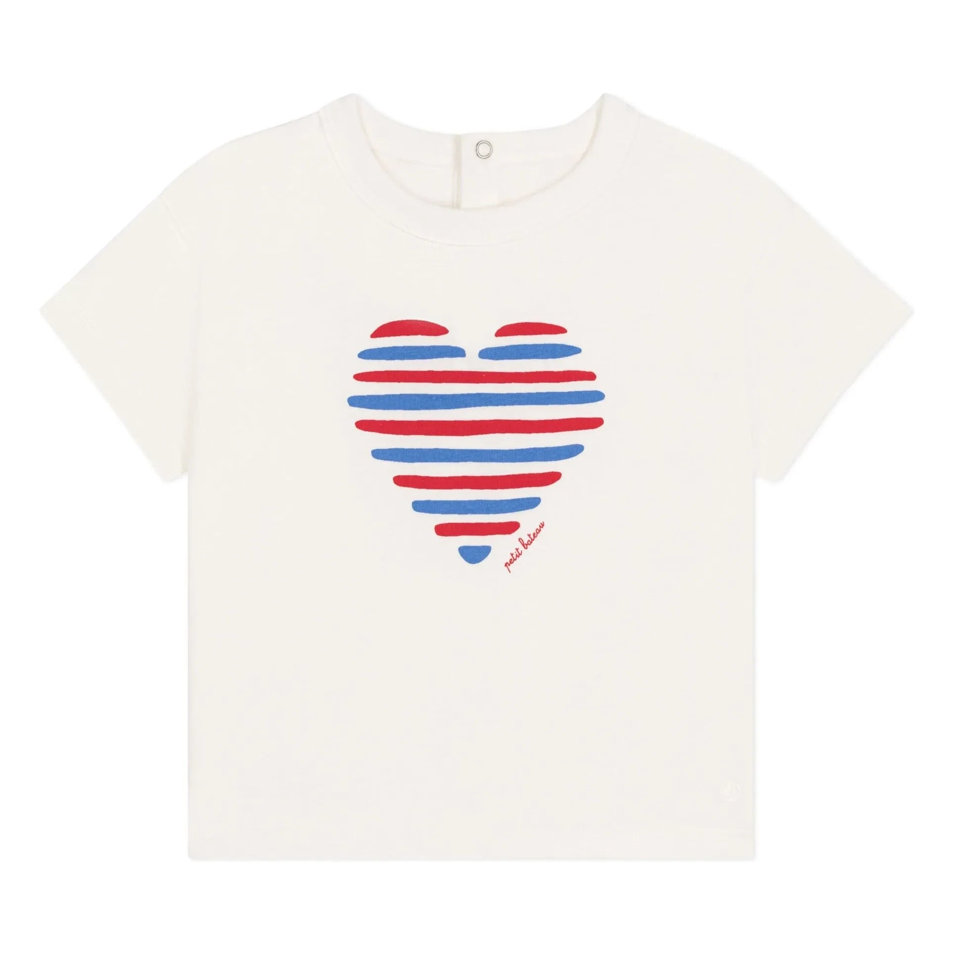 Petit Bateau - Barlay Heart Organic Cotton T-Shirt | White
