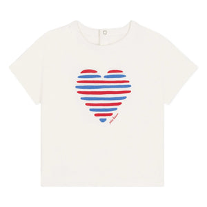 Petit Bateau - Barlay Heart Organic Cotton T-Shirt | White