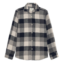 Hartford - Paul Flannel Checkered Shirt | Navy - Off White
